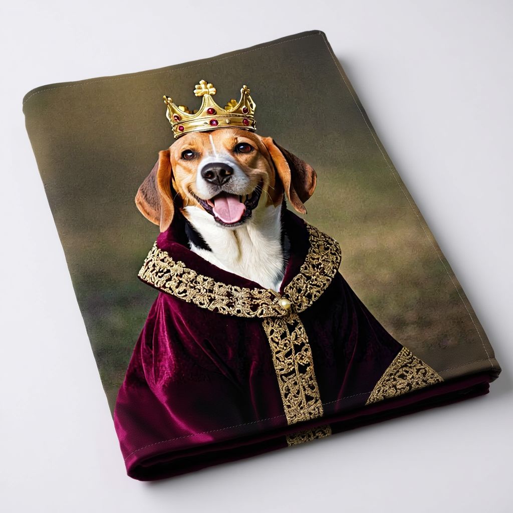 Pet portrait on blanket