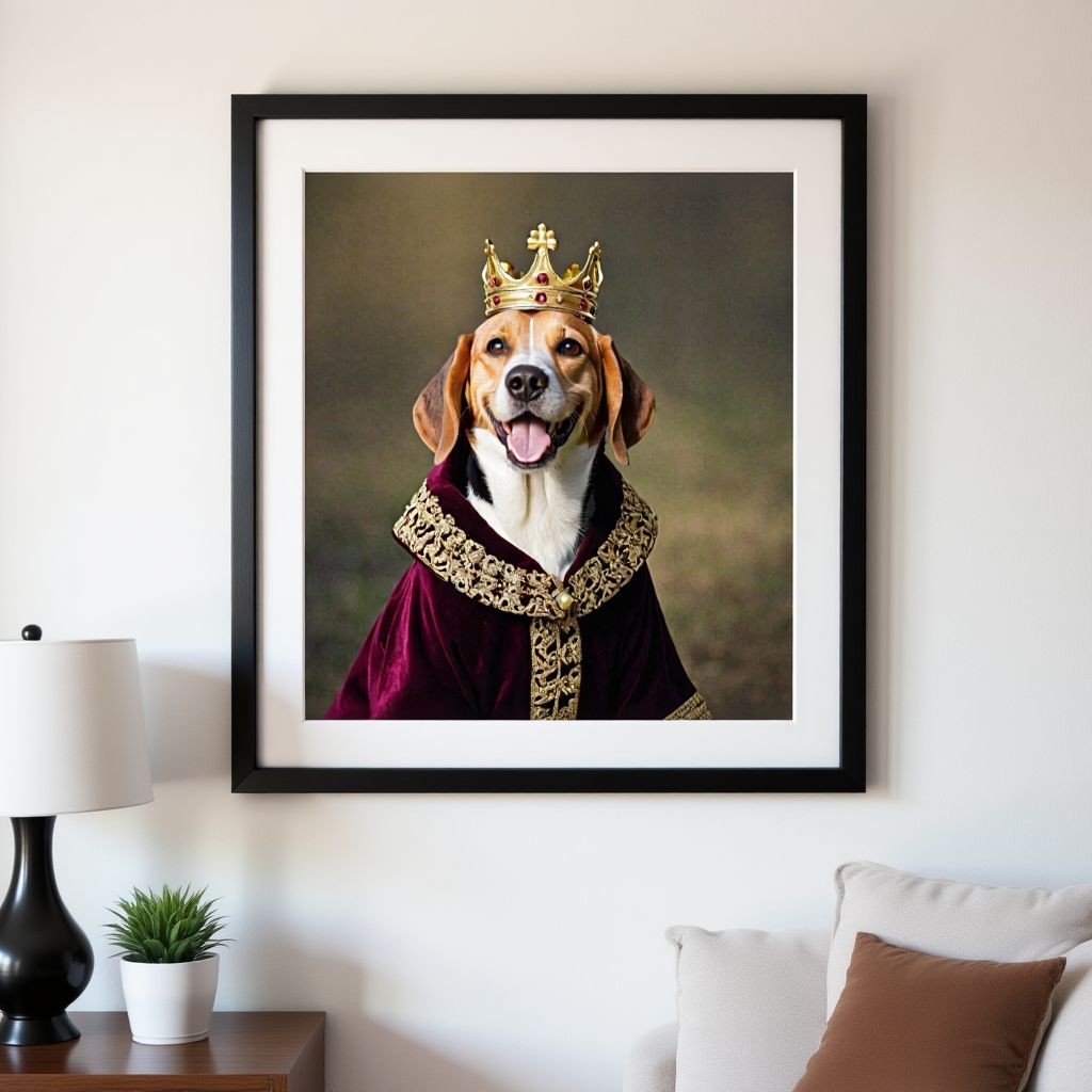 Royal pet portrait on canvas